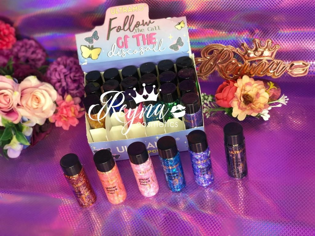 Glitter en Gel Corporal y Facial Ultramo Reyna cosmetics